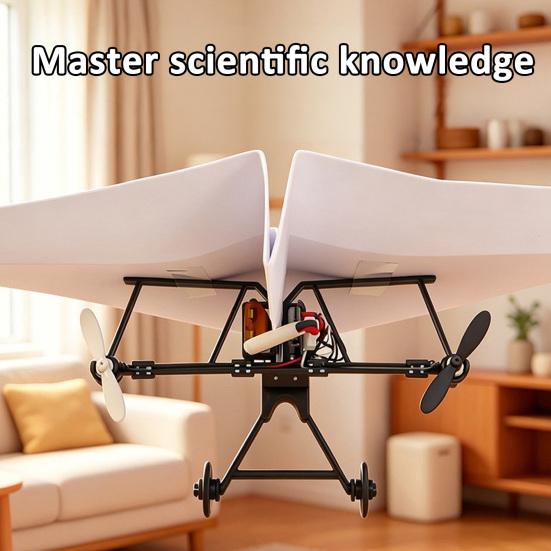 Yousheng RC Набор для сборки бумажного самолета, Электрический модуль самолета на радиоуправлении со стабилизатором гироскопа, Двойные пропеллеры, Компонент запускателя бумажного самолета