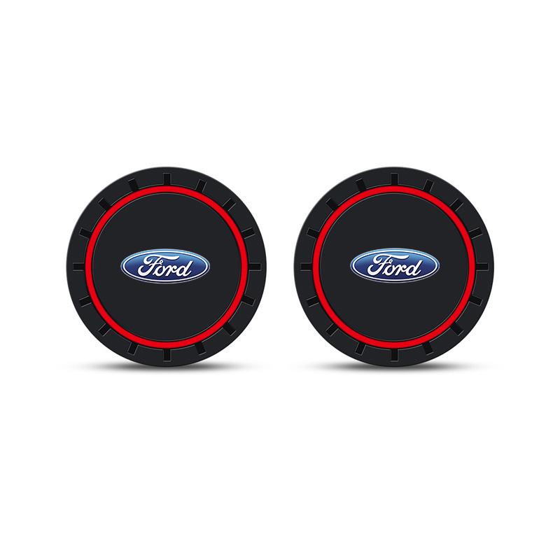 Silicone Car Coaster Mat Water Cup Cushion Anti Slip Pad For Ford Focus Mondeo Kuga Fiesta MK7 Escort Explorer Edge 2 4 MK2 MK4 HJUM0