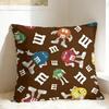 Cartoon MMMS Cute Pillow Cover  Retro Trendy Pillow Case For Sofa Car Home Decor Soft Cushion Cover Birthday Present