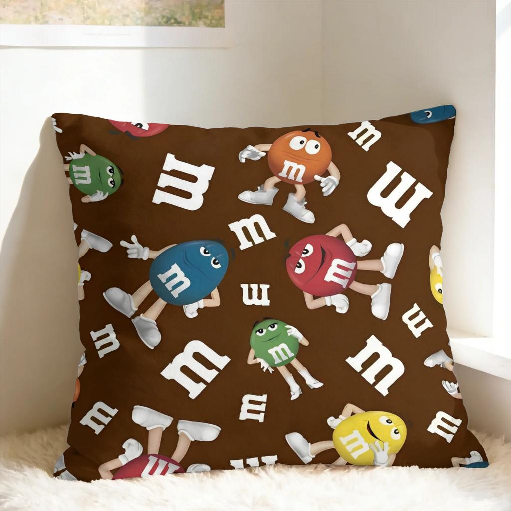 Cartoon MMMS Cute Pillow Cover Retro Trendy Pillow Case For Sofa Car Home Decor Soft Cushion Cover Birthday Present