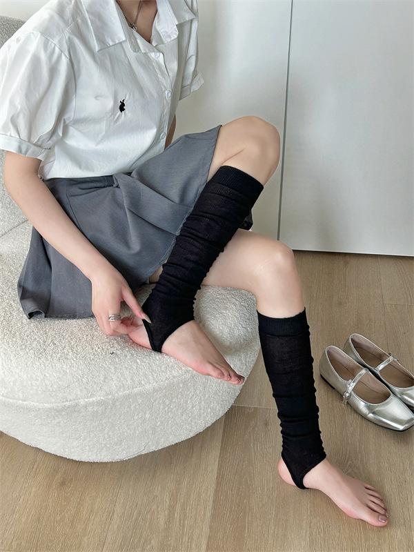 Носки-чехлы для стопы в балетном стиле, летние тонкие гольфы, однотонные, чулки для стройности и красоты ног, носки двойной вязки