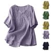 Fashion Women's Shirt Five-quarter Sleeve Spring And Summer Loose Top Embroidered Shirt