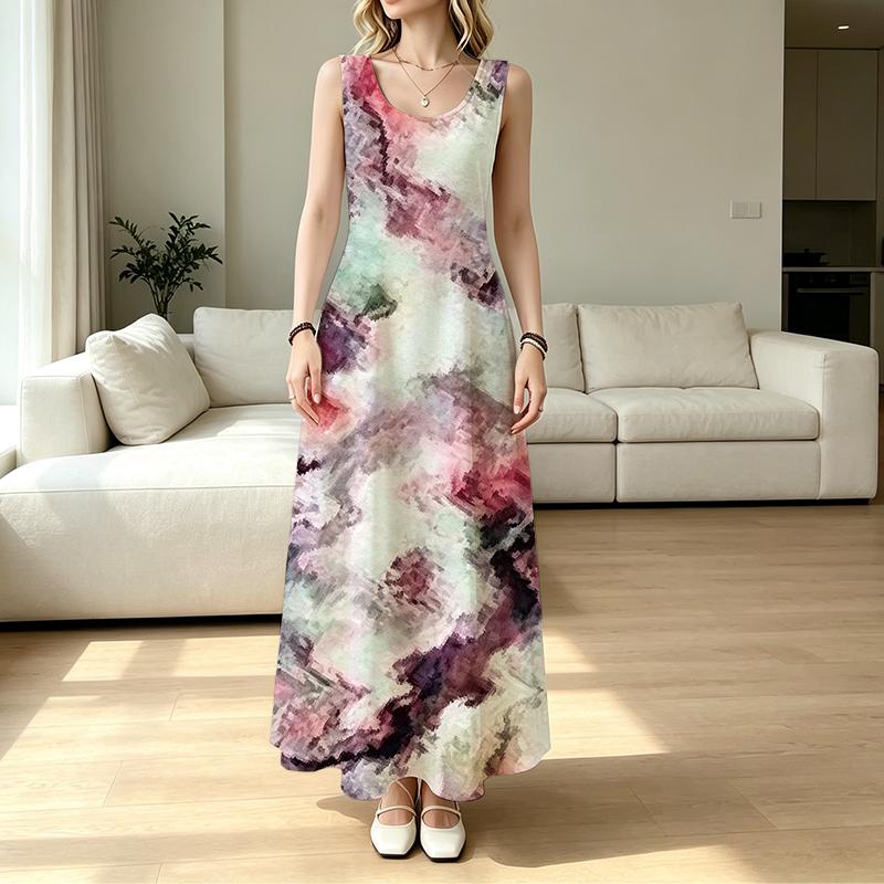 Women's Sleeveless Maxi Dress Soft Comfort Loose Fit,Fashion Versatile for Vacation Photos & Casual Daily Wear