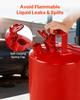 VEVOR Safety Gas Can, 19 L Type I Red Safety Can for Gasoline with Stainless Steel Flame Arrester, Self-Closing Lid, and PE Funnel