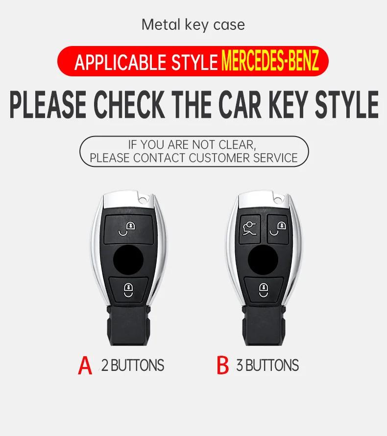 Interior Mouldings Car Zinc Alloy Leather Key Case Cover For Mercedes-Benz AMG CLS300 CLS350 S63 CLS260 W218 W219 Protection Key