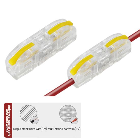 50 Pcs Lever Wire Connectors 1 in 1 Out Electrical Wire Butt Splice Inline Terminals Mini Quick Connector