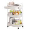 Rolling Utility Cart Storage Rack with 360-Degree Swivel Wheels Multi-Tier Shelves Design Easy Assembly Multifunctional Storage Trolley