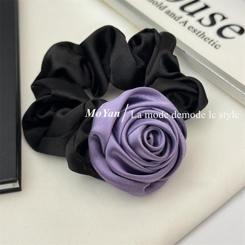 2024 Premium Satin Rose Hair Scrunchie: High-Elastic, Durable, Trendy