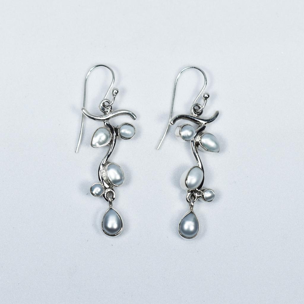 Sterling Silver Tree Branch Earrings: Dainty Handmade Dangle Jewelry