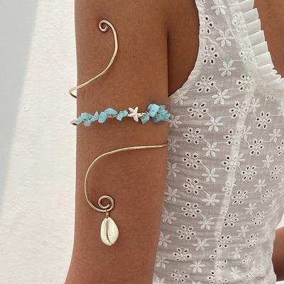 Богемский гравий спиральный обруч-кольцо Ins Wind Starfish Shell подвеска на руку мода литература ретро женские украшения