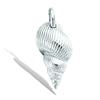 [Q7610] - Silver Pendant 'Coquillage' Silver (rhodium Plated) - 17x9 Mm