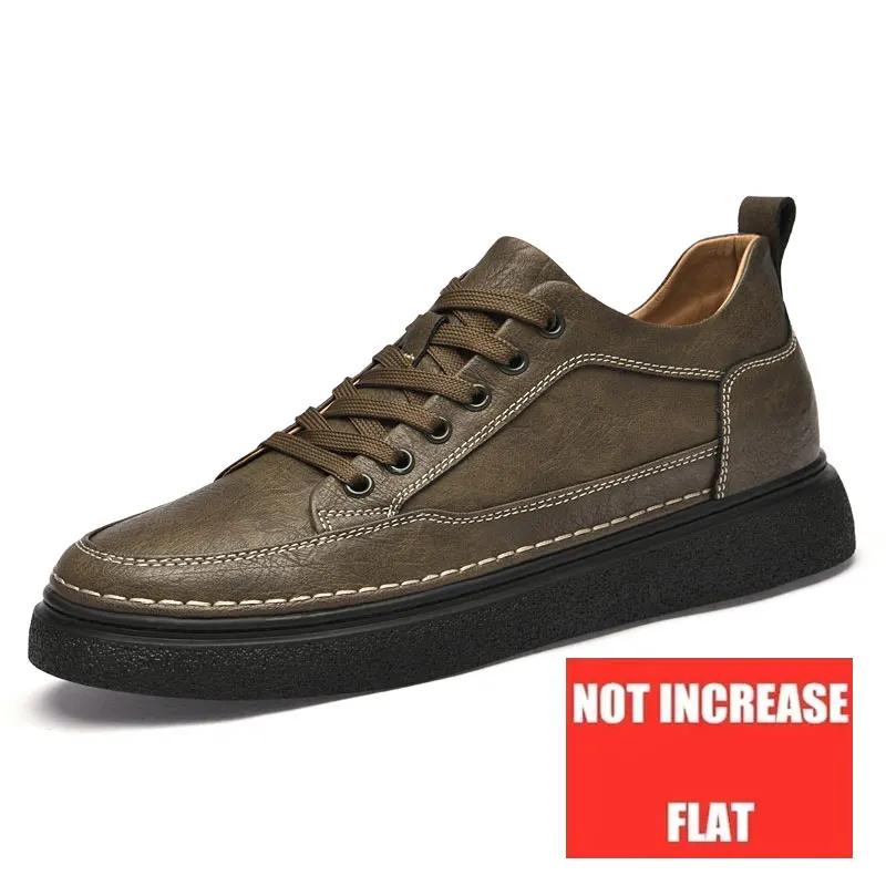 Man Lift Cowhide Sneakers Booster Genuine Leather Elevator Shoes Men Height Increase Insole 6cm Designer Taller Male Casual