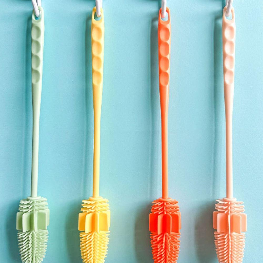 Long Handle Bottle Cleaning Brush Multipurpose Cup Scrubber Cleaning Supplies Glass Cleaner Groove