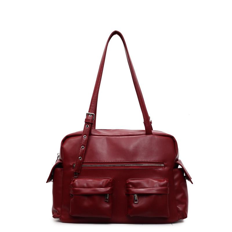 Pu Leather Casual Bag For Women With Multiple Pockets And Zipper Closure For Daily Use