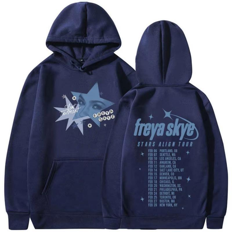 Freya Skye Stars Align Tour 2026 Графическая толстовка с принтом для фанатов Мужская Женская Модная Высококачественная Толстовка Ретро Оверсайз С длинным рукавом Худи