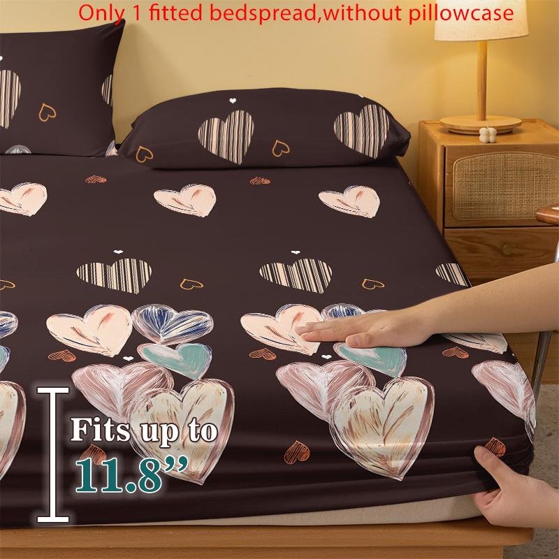 1 простая современная матовая простыня на резинке с геометрическим рисунком в форме сердца, покрывало для кровати с принтом в спальню, постельное белье (Исключая наволочки)
