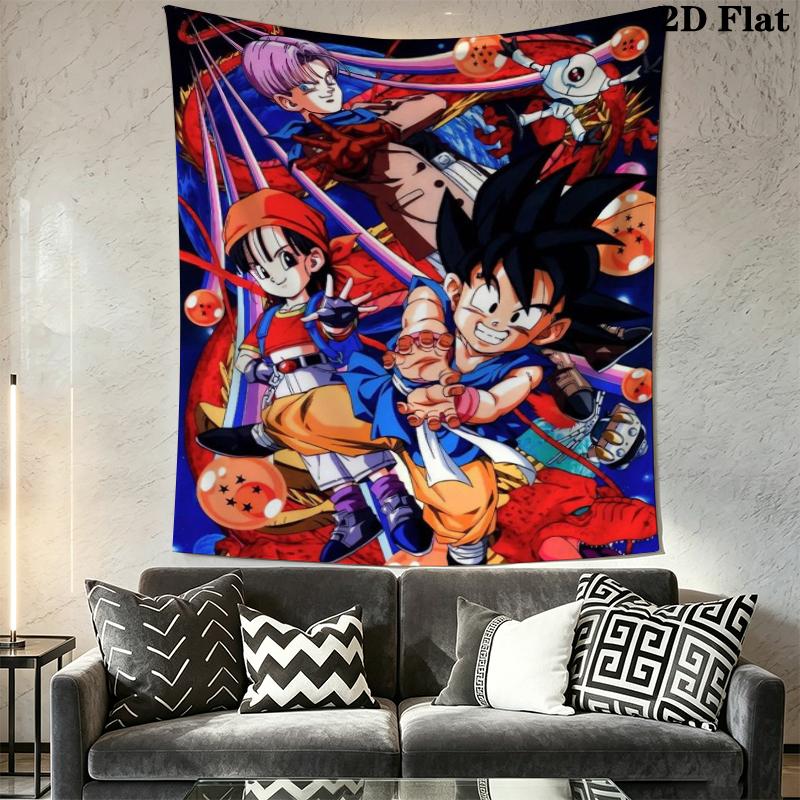 DRAGON BALL Wall Tapestry Aesthetic Wall Hanging Printed Fabric Blanket Decorative Tapestries for Bedroom Living Room Home Decor