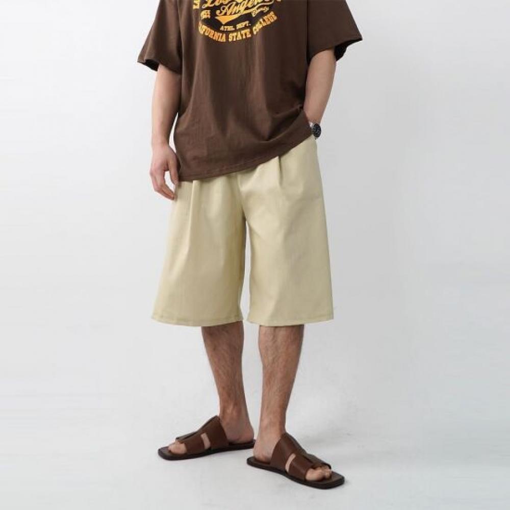 Onl Men Linen Shorts White 7 Length