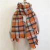 Retro Plaid Imitation Cashmere Scarf Shawl Dual Purpose Women's Winter Versatile Thickened Warm Long Style Versatile New Style