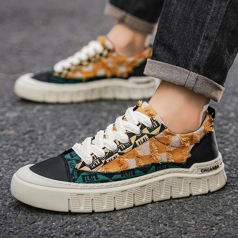 Мужская обувь Niche Denim Board Shoes Модные трендовые кроссовки для активного отдыха Нескользящие кроссовки для бега