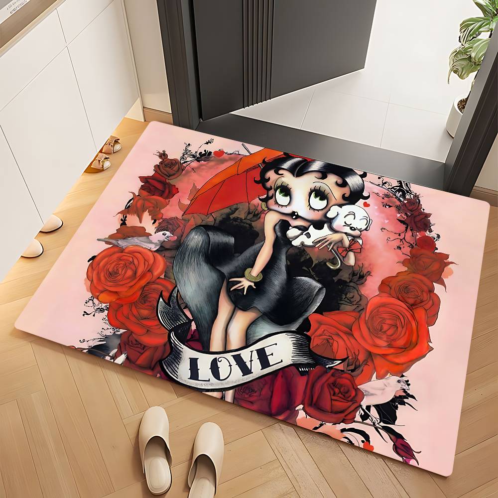 Cute B-Betty Boop Bathroom Mat Retro Multiple Choice Living Room Kitchen Rug Non-Slip Bedside Mats