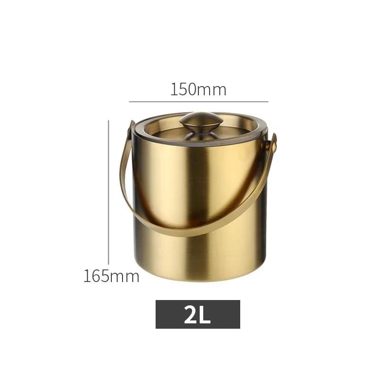 Double Walled Cooler Bucket Stainless Steel Ice Bucket With Comfortable Carry Handle Beverage Tub Wine/Drinking/Beer Cooler