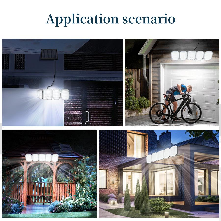 5 головных светодиодных солнечных фонарей, открытый сплит-датчик движения, управление освещением, водонепроницаемый широкоугольный настенный светильник, декор для сада, двор, уличный фонарь