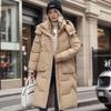 Пальто Parkers с капюшоном и воротником, пальто из овечьей шерсти и хлопка на молнии, средней длины, теплое и пушистое пальто для зимнего сезона с хлопковой курткой