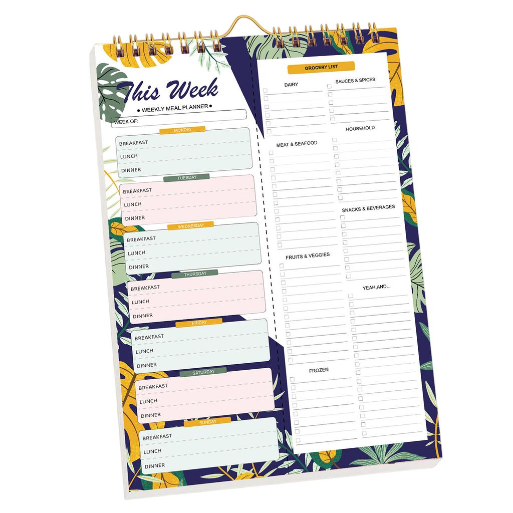 Self Discipline Recipe Daily And Weekly Planner Menu Organizer Spiral Tear Off Schedule Management Notebook