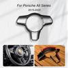 For Porsche Cayenne Panamera Macan 718 911 2006-2024 2023 2022 2021 Carbon Fiber Texture Steering Wheel Panel Frame Cover Trim