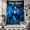 Wall Hanging Tapestry With Custom Name & Text, Solo Leveling Decorative Tapestry For Bedroom
