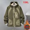 13XL 10XL Большие размеры Парка Карго Мужская Осень Зима Флисовая Куртка Пальто Мужская Мода Повседневная Пэчворк Куртки Большого Размера 13XL