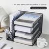 Бумажный лоток для писем, коробка для хранения с подставкой для книг, 4-ярусный настольный органайзер и коробка для хранения рабочего места, настольное хранение