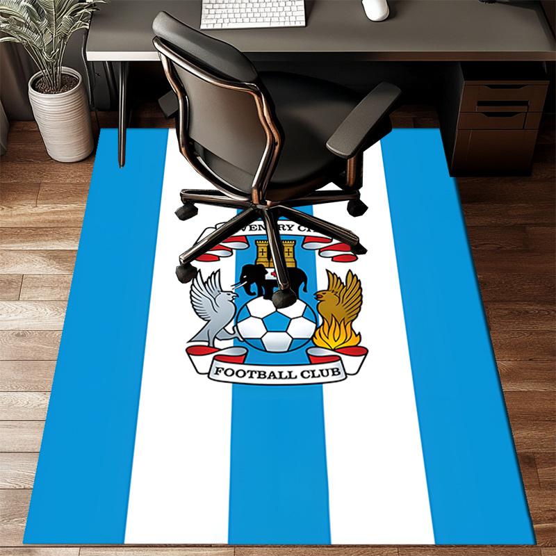 Coven-try Football Club Crest Printed Office Carpet Chair Cushion Entryway Rug, Rugs for Living Room, Bedroom Christmas gifts