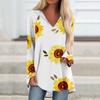 Women's V-neck Hooded Loose Long-sleeved Tops Casual Tops Home Leisure Pajamas Tops