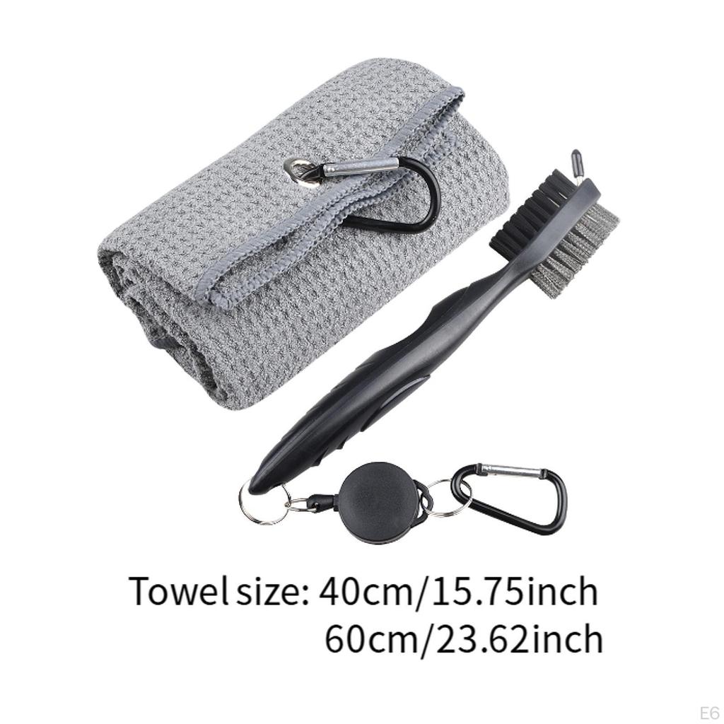 Двусторонняя щетка для гольфа Полотенце для гольфа Подарочная салфетка для протирки Инструмент для чистки Вафля