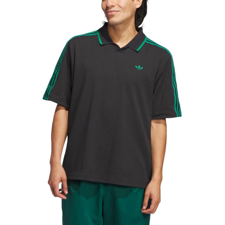 Adidas Оригинальные спортивные повседневные свитера с коротким рукавом и логотипом Rolling Links Series, мужские рубашки поло черного цвета JE6721
