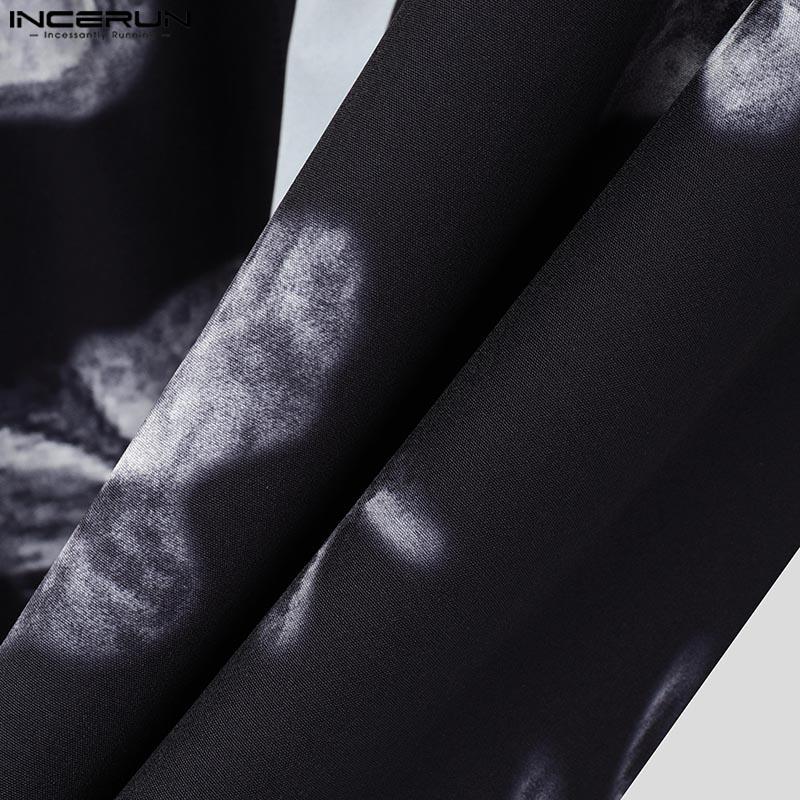 INCERUN Мужской кардиган с крыльями летучей мыши, длинный рукав, цветочный принт, свободное кимоно, открытый передний топ