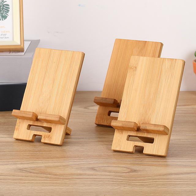 Bamboo Phone & Tablet Charging Stand with Printed Logo