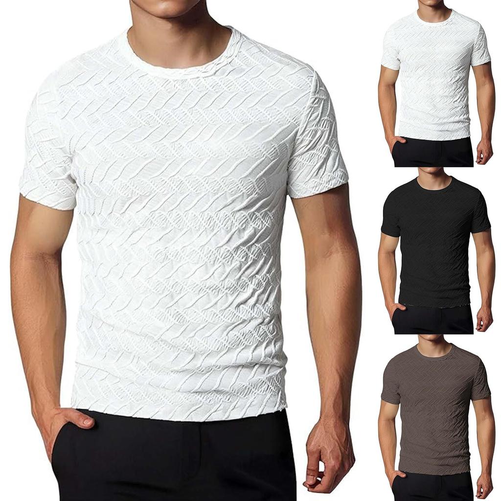 Men's Summer Fashion Round Neck Tops Casual Loose Short Sleeve T-shirt