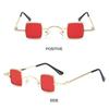 Metal Frame Small Square Sunglasses Candy Color Mini Sunglasses Punk Sun Glasses  for Women & Men