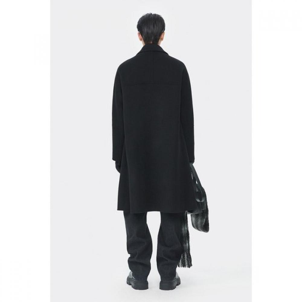 CuStomellow Men S Black caShmere Blended Balmacaan Coat Cwcaw25611bkx