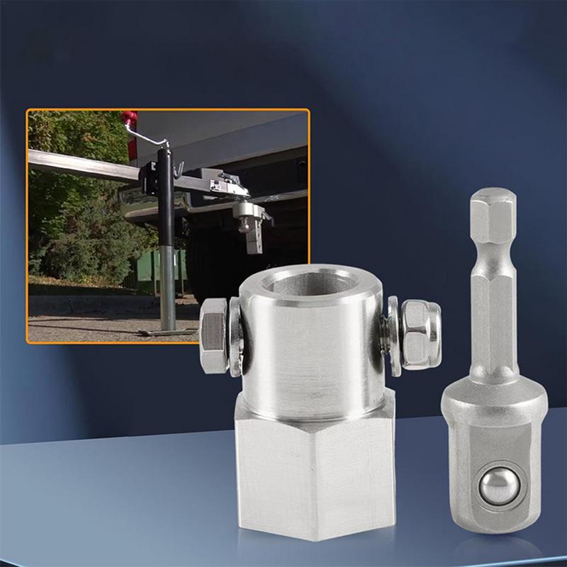 Для получения справки по описанию, адаптер для сверла с прорезями, нержавеющая сталь, домкрат для прицепа, рукоятка, гнездо, адаптер, сверло