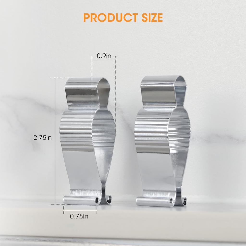 Aieve 4 Pcs Stainless Steel Towel Clips,Hand Towel Clips for Kitchen or Bathroom, Towel Holder Clips for Towel Rack,Oven Handle, Dishwasher, Stove