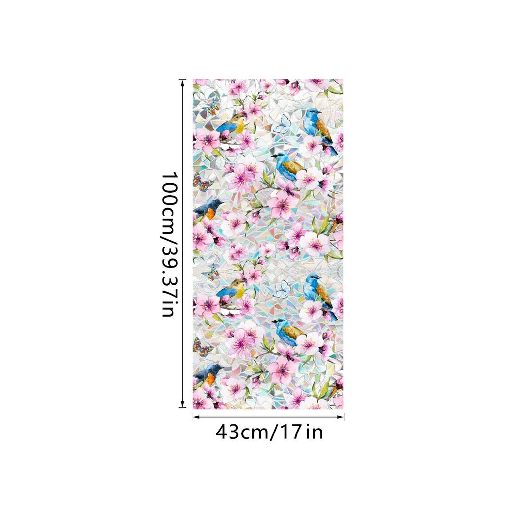 PVC Flower Window Electrostatic Stickers Privacy Protection Static Cling Decoration Reusable Glass Decals for Home Bathroom