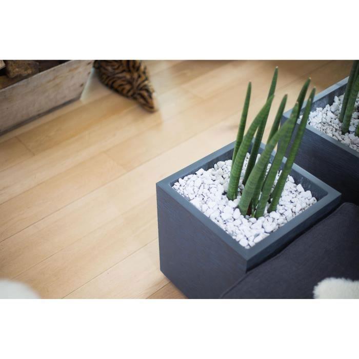 Square Flower Pot 40 Cm - EDA - Graphite - 31 L - 39 X 39 X H. 43 Cm - Anthracite Grey