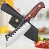 1PC Handhandle Meat Knife Comfortable Wooden Handle Multi-purpose Knife Barbecue Meat Knife Portable Fruit Knife