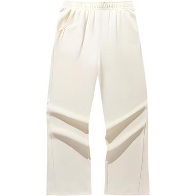 Удобные Повседневные Простые Свободные Прямые С высокой талией Вязаные Спортивные Штаны Женские Брюки Светло-Протеиновые 962517303-3