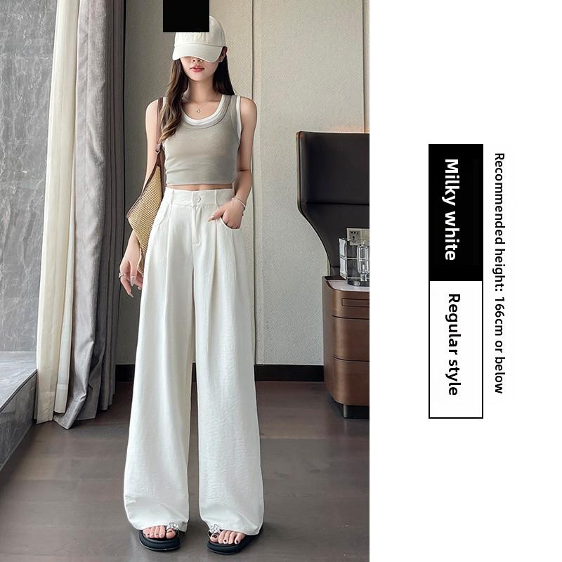 Nai Fu Yamamoto women's suit pants, summer thin style 2026 new model, high-waisted, slimming, casual, loose, ice silk, drapey wide-leg pants
