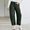 Women's Fashion Solid Color Corduroy Loose Straight Pants